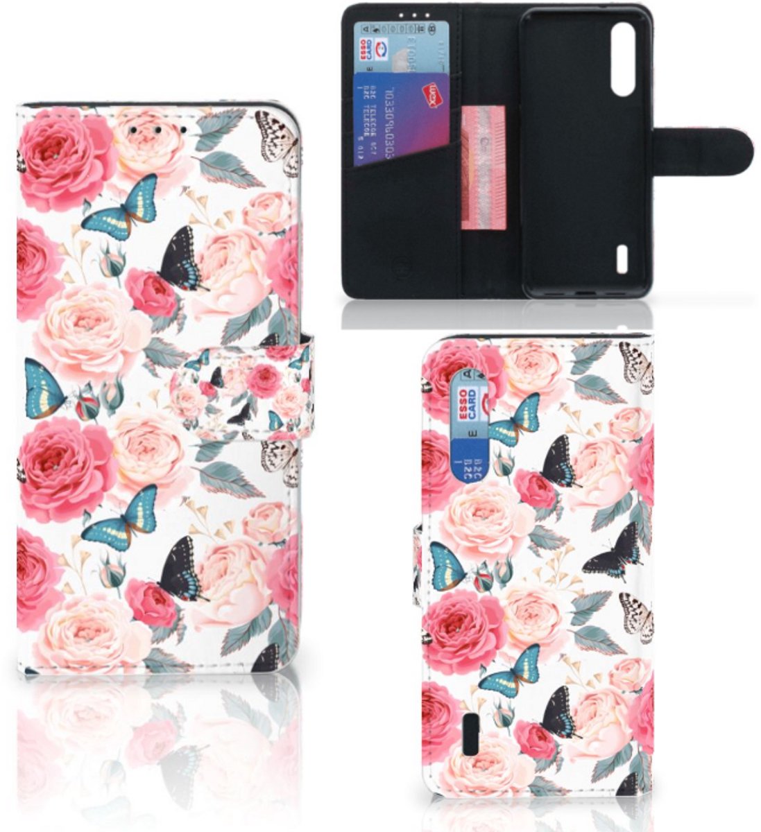 Xiaomi Mi 9 Lite Hoesje Butterfly Roses