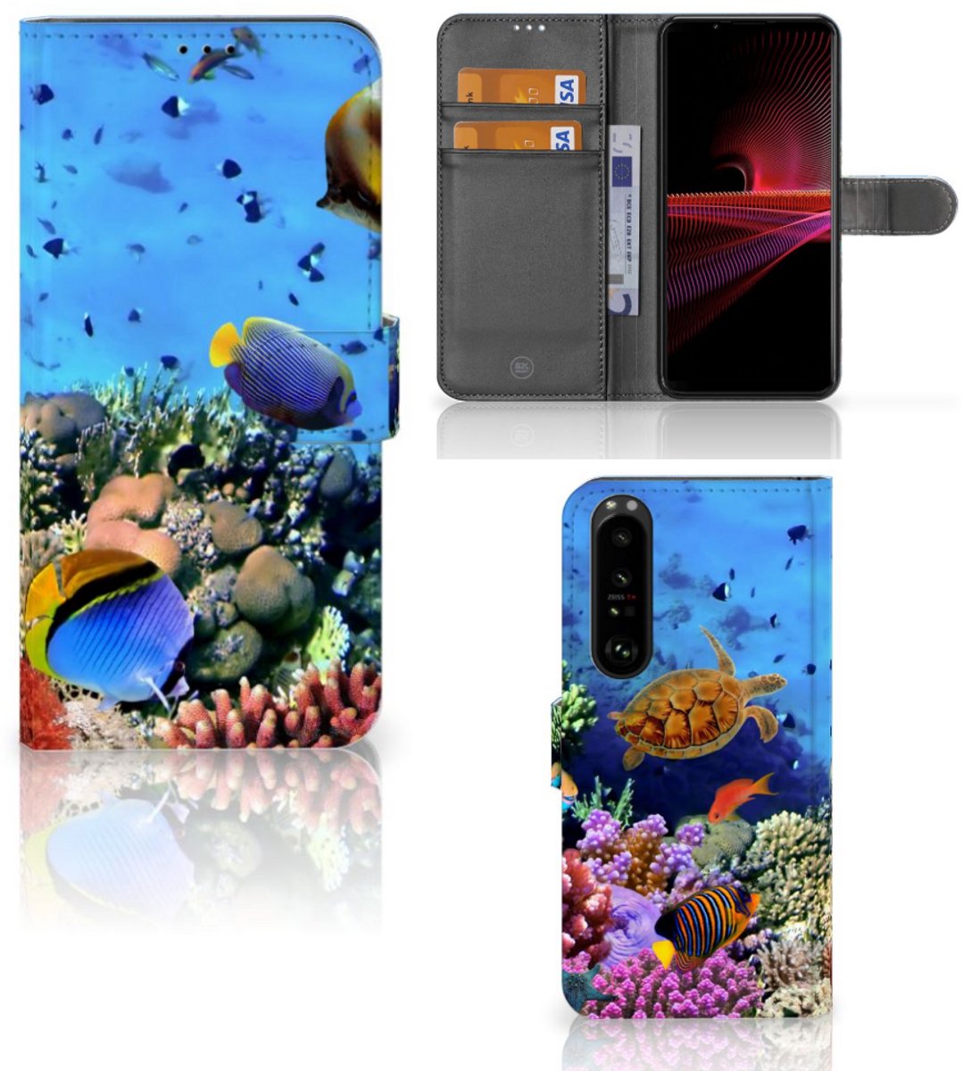 Sony Xperia 1 III Telefoonhoesje met Pasjes Vissen