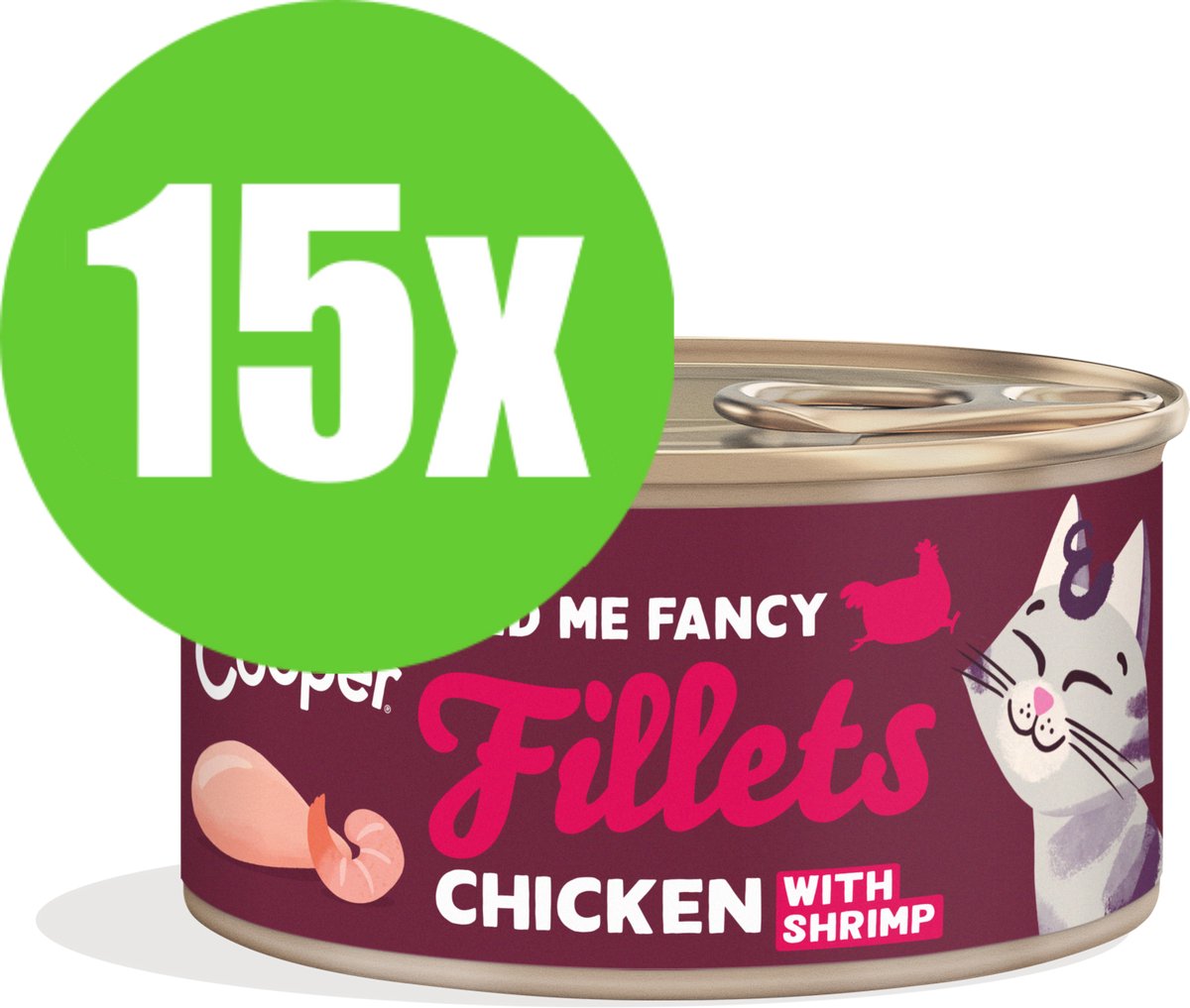 15x Edgard & Cooper Cat Fillets Chicken/Shrimp - 70 gr - Natvoeding Kat