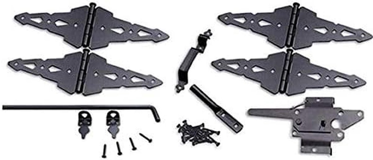 Hout Hek Hardware - Dubbele Poort Kit (Wood Gate Hinges, Latch En Drop Rod)