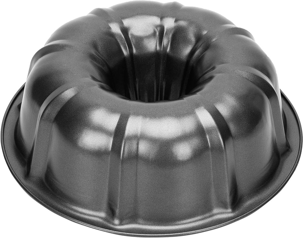 Gecanneleerde Cakevorm - Buiscakevorm Taartvorm - Bakken van Cakes - Gelijkmatige Warmteverdeling - 25.5 cm - Zwart
