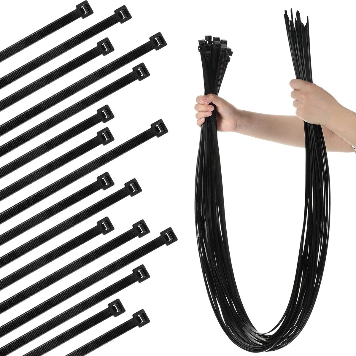Extra Grote Kabelbinders - Zware Kabelbanden - Grote Voorwerpen Binden - Zelfsluitend Nylon Ontwerp - 152 cm - Zwart
