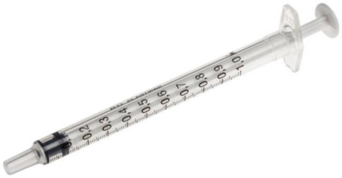 Spuit 1ml 3-delig steriel