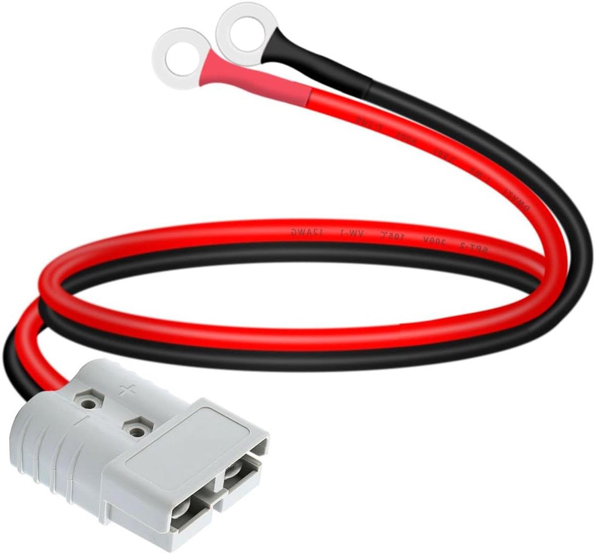 Batterijaansluiting Kabel - Accukabel Anderson - Stroom Aansluiten - Zuiver Koper 10AWG - 0.3m - Zwart