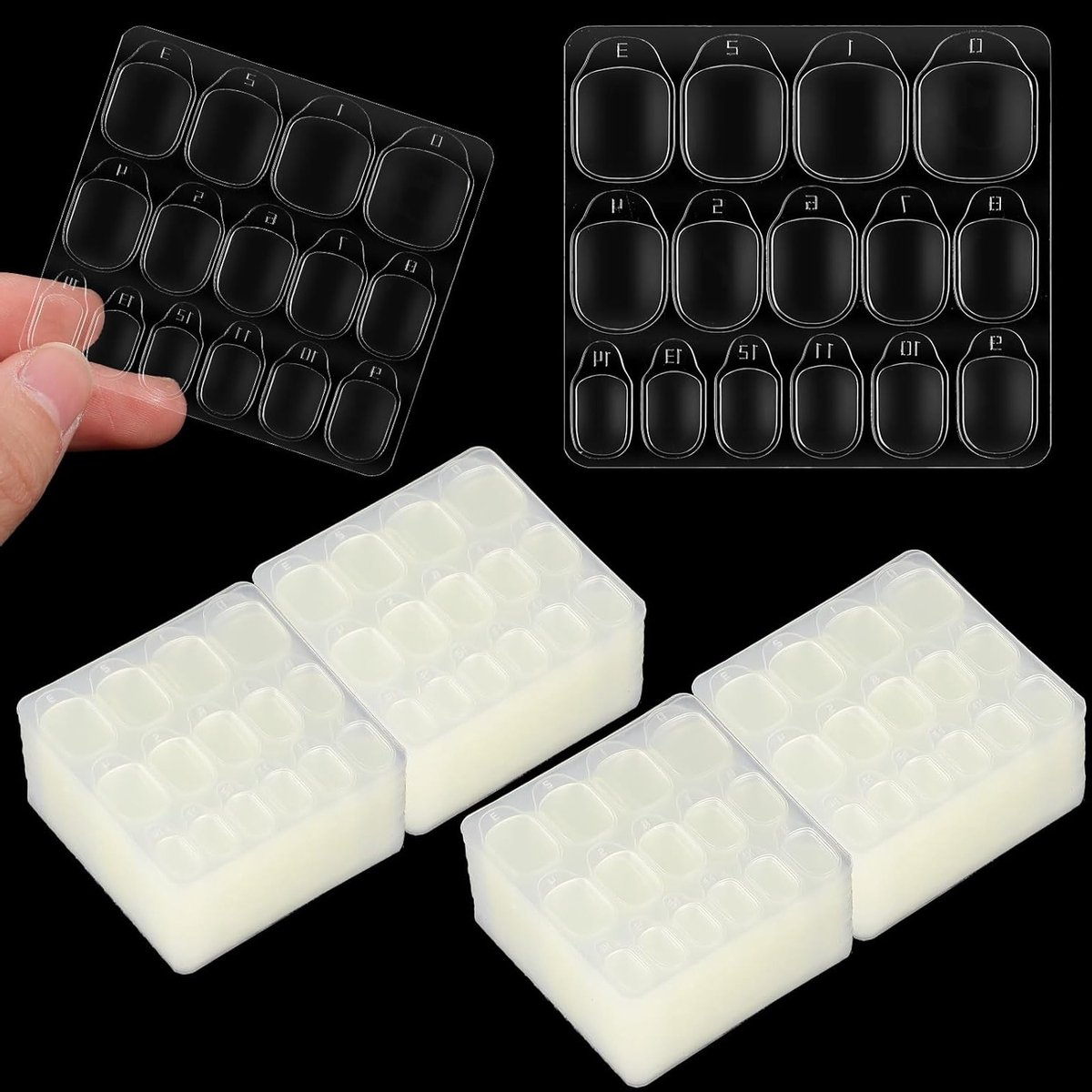 600 Stuks Transparante Nagellijm Pads - Dubbelzijdige Plakpads voor Press-On Nagels, DIY Manicure en Nagelstudio Accessoires