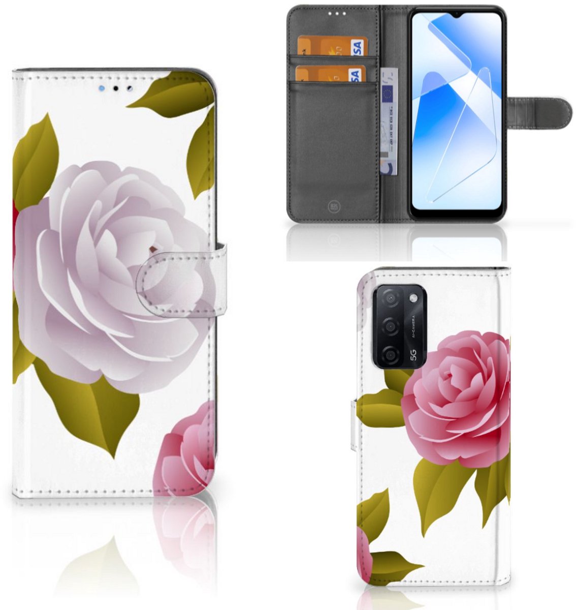 OPPO A16/A16s/A54s Hoesje Roses