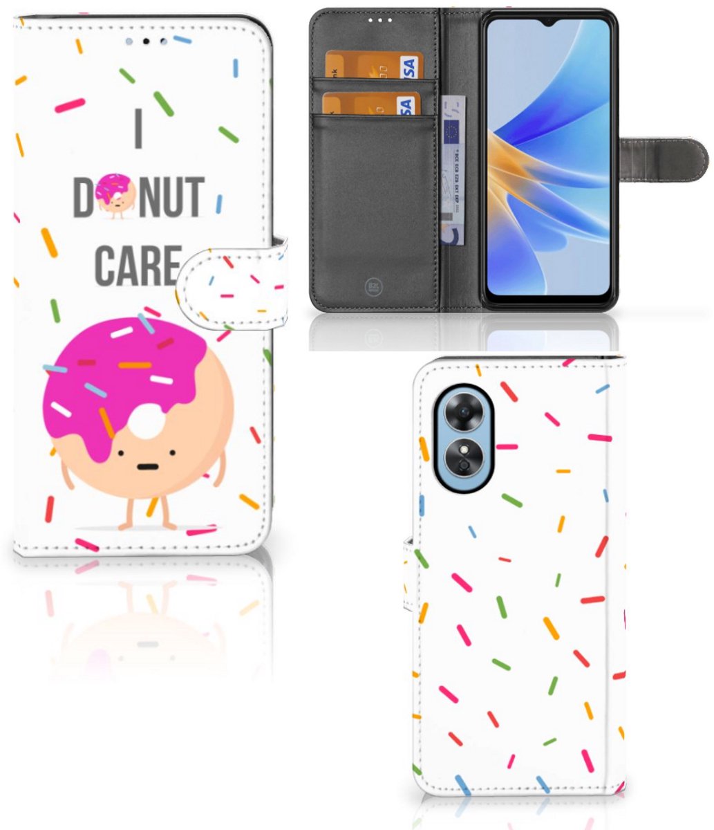Boekhoesje voor OPPO A17 Book Cover Donut Roze