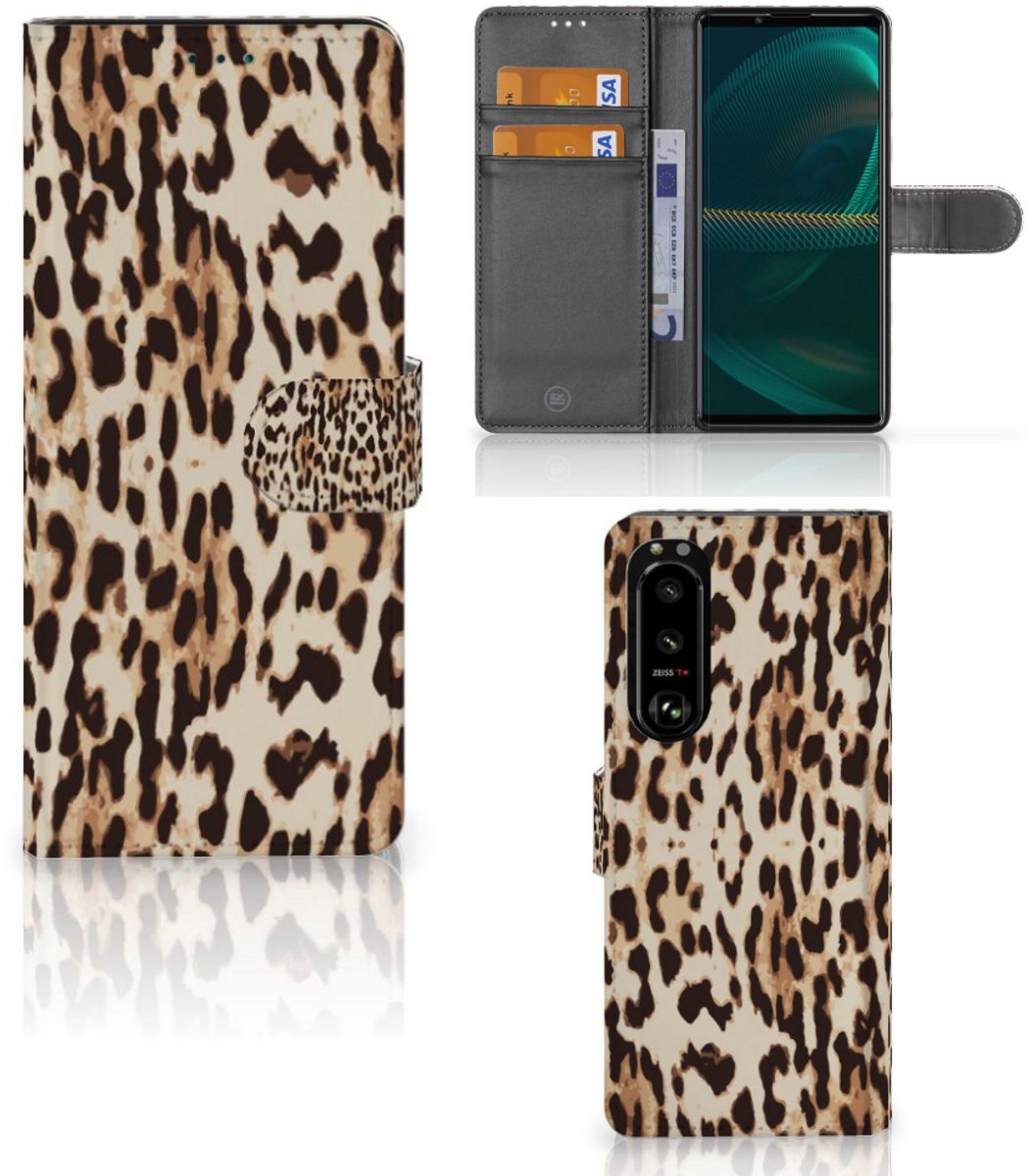 Sony Xperia 5III Telefoonhoesje met Pasjes Leopard