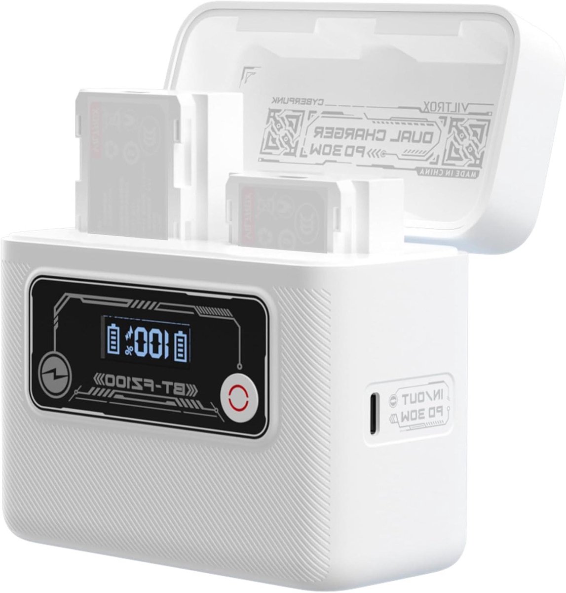 Camera Batterijlader - Acculader Camera - Camera Accu Opladen - Snelladen 2 Uur - 5.2D x 10B x 8.8H cm