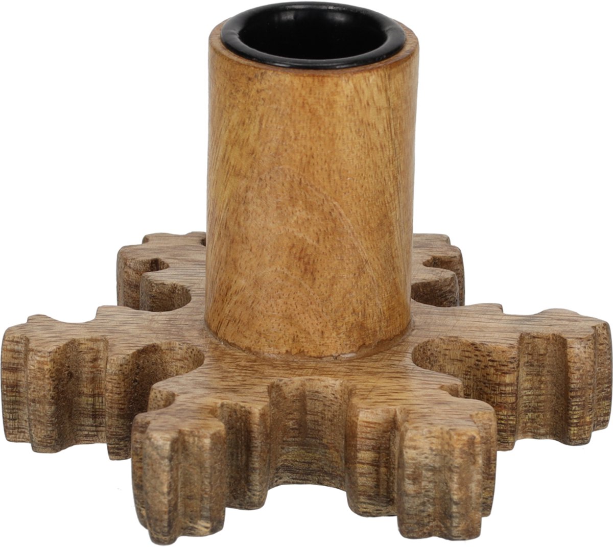 JENS Living Houten Kandelaar Mangohout Sneeuwvlok Winter Decoratie Naturel