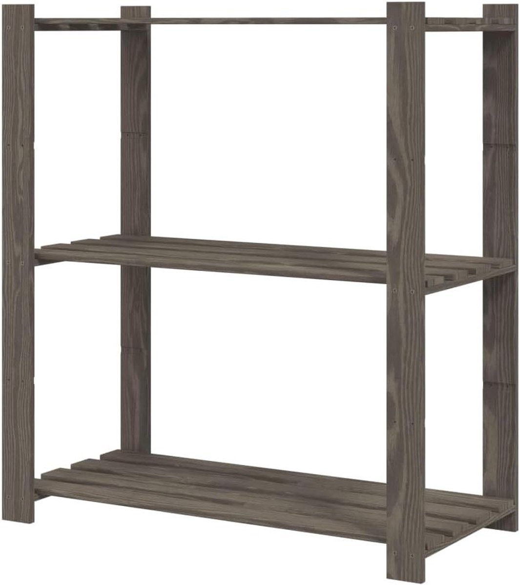 Opbergrek Hout - Stellingkast Rek - Spullen Ordenen - Massief Grenenhout - 80x38x90 cm - Grijs
