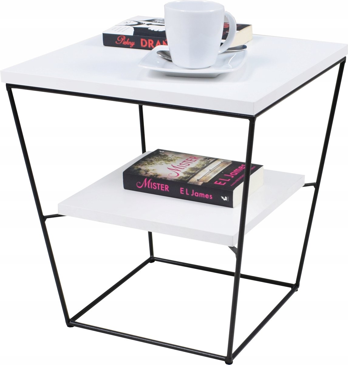 FutuStal Druciane Tafel - Bovenblad - Wit - Houten Onderstel Zwart;Wit