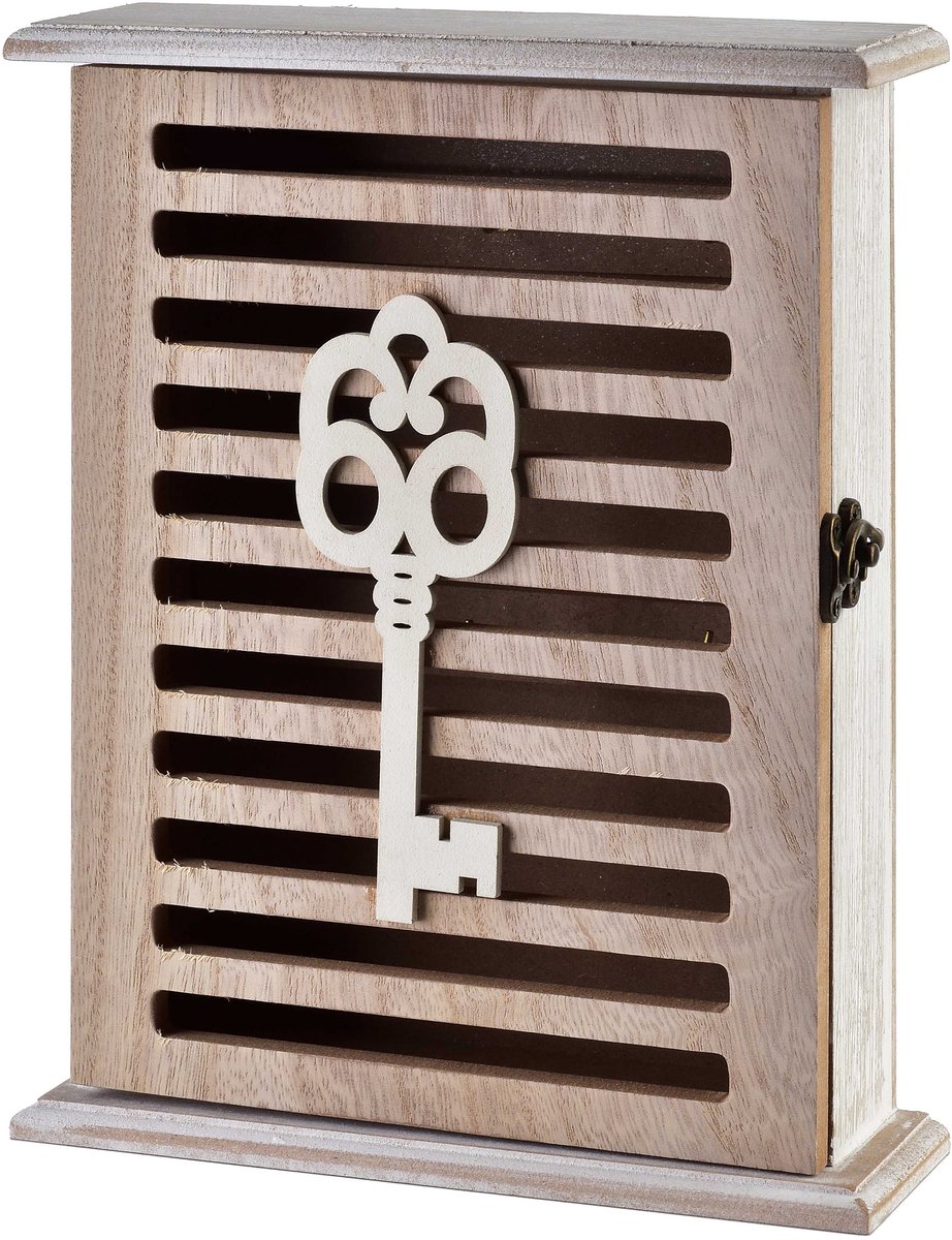 Mondex Stacy - Sleutelkast - 19,5x6x28 cm - Houten Design - 6 Haakjes