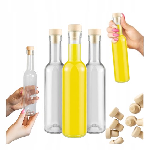 Bimberek Futura Serie - Glasflessen - 250ml - Met Kurk - Voor Alcohol van Bimberek — afbeelding 3