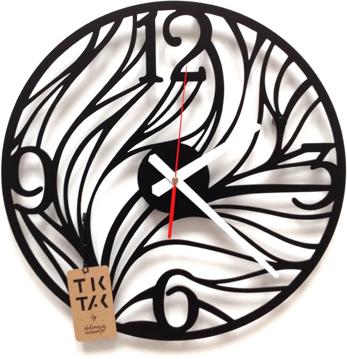 Decorizzly Manche - Wandklok - 40cm - Zwart Halfglans - 3D Effect