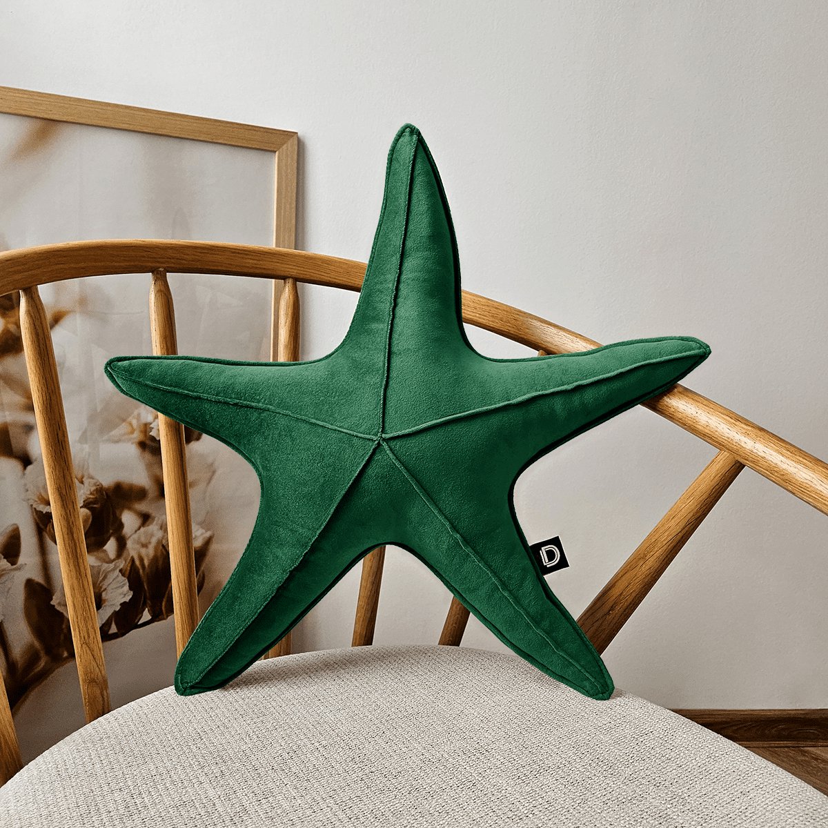 Decordruk VELVET Serie - Sierkussen Ster - Groot - Velvet - Groen