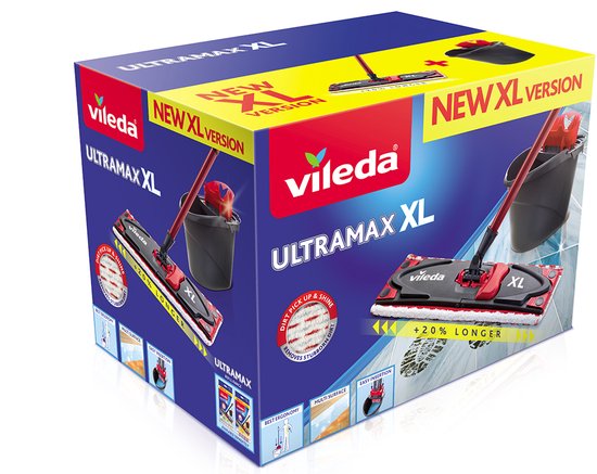VILEDA ULTRAMAX XL 42 cm Kit de nettoyage seau et vadrouille plate