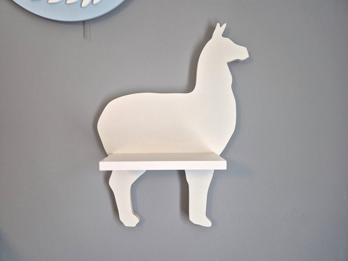 Decoratieve Lama Muurplank voor Kinderkamer - Alpaca Wanddecoratie
