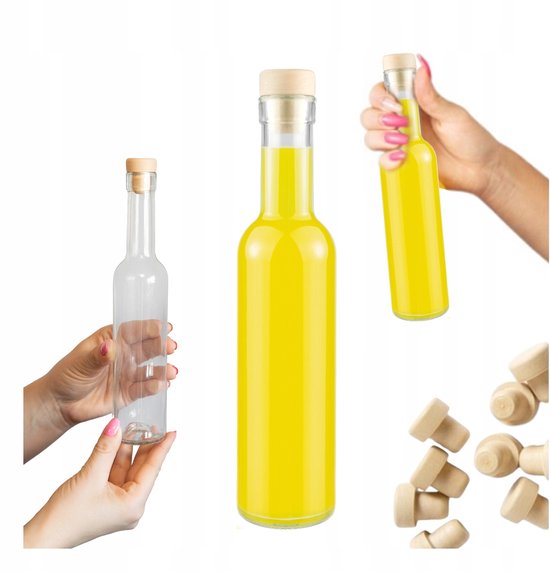 Bimberek Futura - Glazen Flessen Set - 250ml - Inclusief Kurk - Voor Natuurlijke Dranken van Merkloos — afbeelding 3