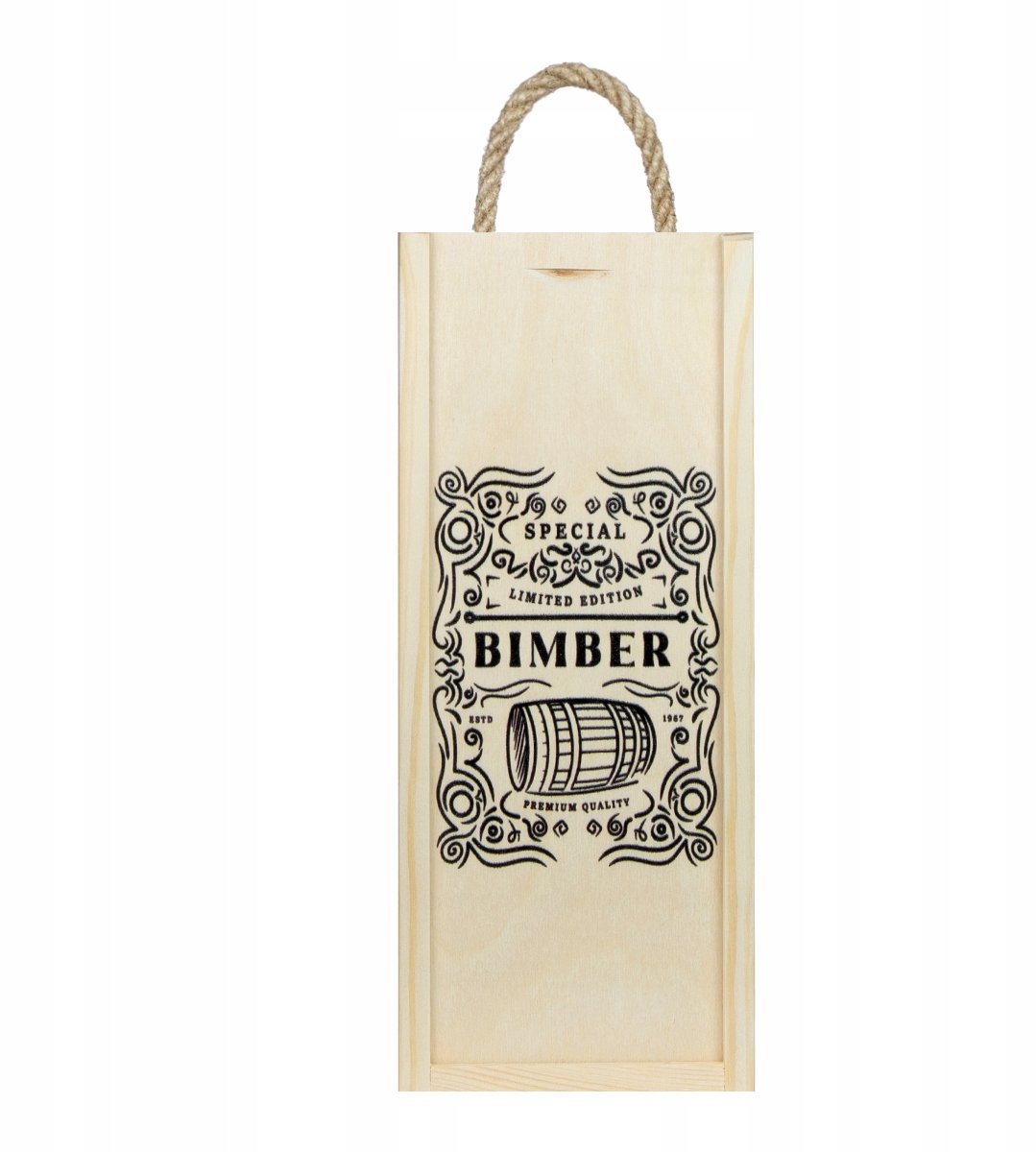 Bimberek Fala - Houten Kist voor Fles - 26cm Hoog - Cadeau Idee