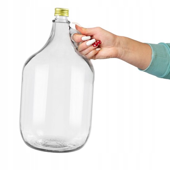 Bimberek Dama - Glazen Wijnballon - 5L - Metalen Deksels — afbeelding 4