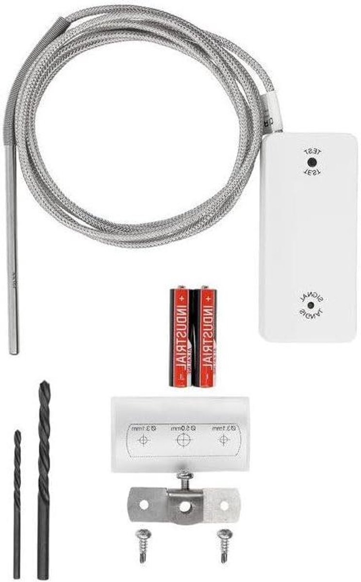 Temperatuur Sensor - Temperatuur Monitor - Afzuigkap Gebruik - Draadloos Raam Gesloten - 90 x 40 x 25 mm - Wit