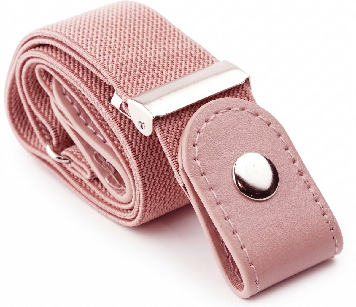 Ainy Elastische Riem zonder gesp voor dames en heren - gespvrije riem voor jong en oud - Roze | cadeau voor vrouwen