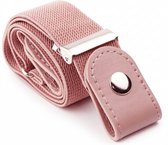 Ainy Elastische Riem zonder gesp voor dames en heren - gespvrije riem voor jong en oud - Roze | cadeau voor vrouwen