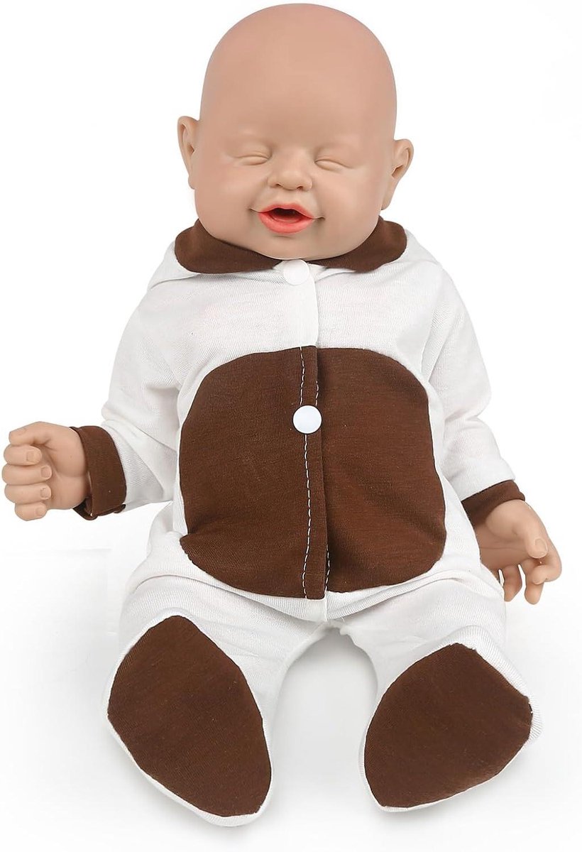 Babypop Siliconen - Slapende Pop Realistisch - Emotionele Ontwikkeling - Unieke Vlek Op Huid - 40 cm - Nude