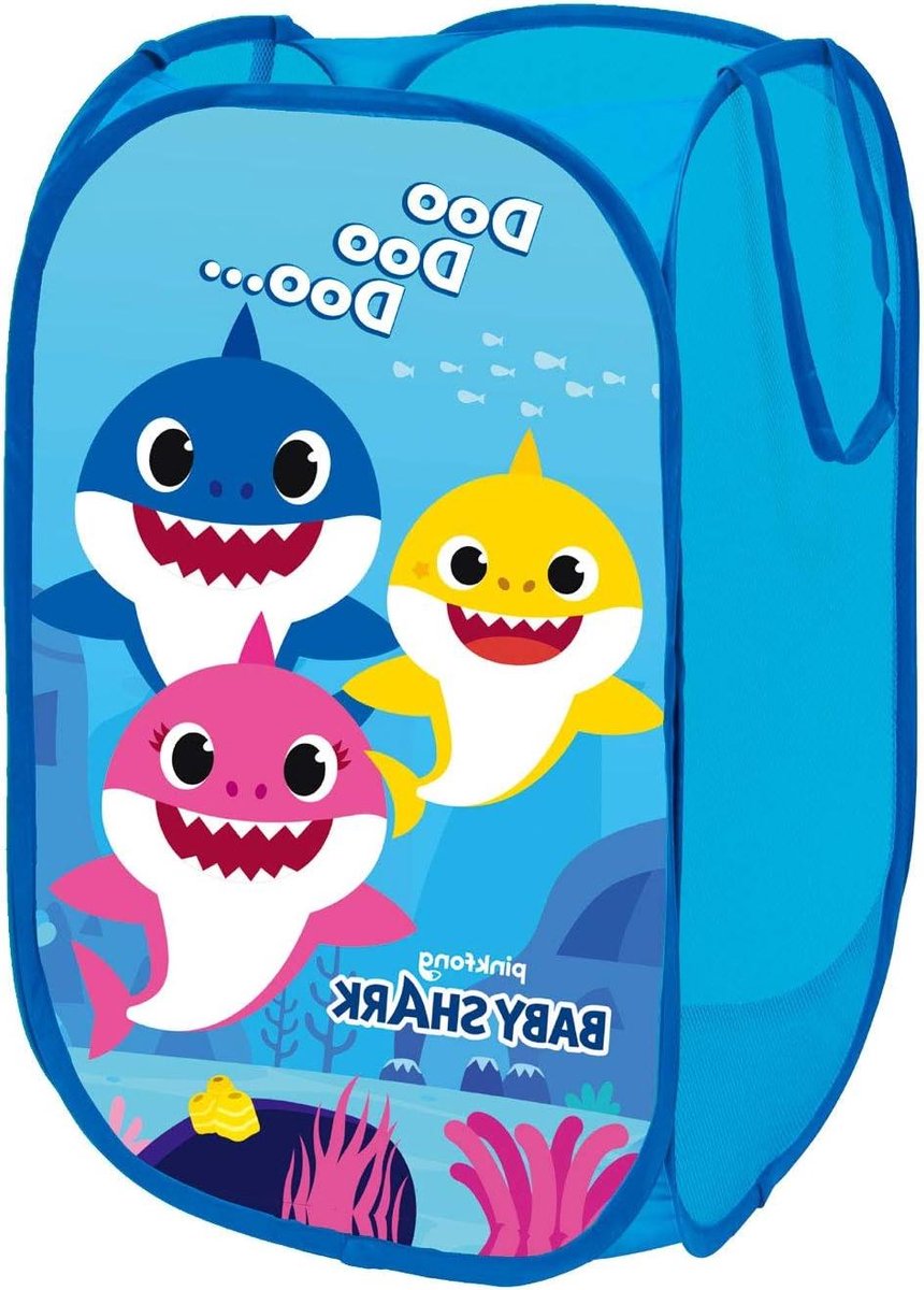 Opbergcontainer Textiel - Opbergbox Organizer - Speelgoed Opbergen - Met Handgrepen - 36 x 36 x 58 cm - Baby Shark