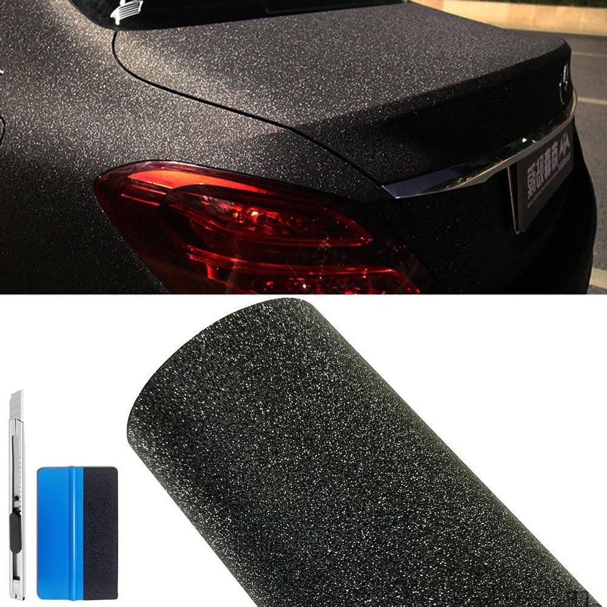 Autofolie Diamant - Vinyl Wrap - Voertuig Decoratie - Zonder Luchtbellen - 30cm x 150cm - Zwart
