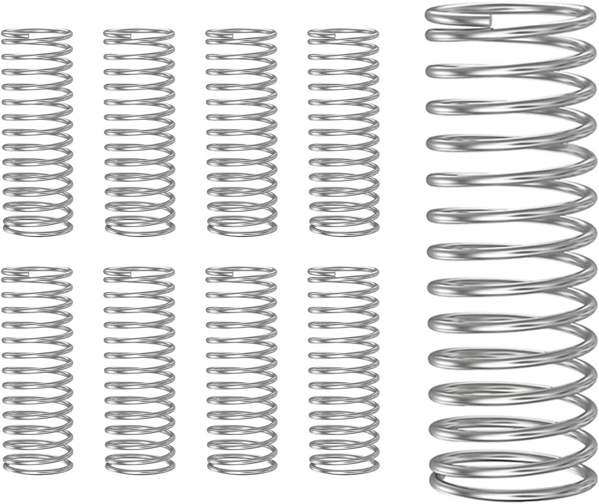 Compressieveren - Drukveren Helicoïden - Reparatie Projecten - Roestvrij Staal 304 - 10 stuks 07 x 12 x 30 mm
