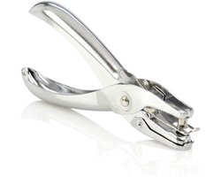Gatenpons - Mini Perforator - Metaal - Aluminiumlegering - Perforator 1 gaats - 3MM cirkelvormige opening - Draagbaar - Bureau Perforator - Voor mappen en ringbanden - Geschikt voor thuis, school en kantoor - 13*6cm - Zilver