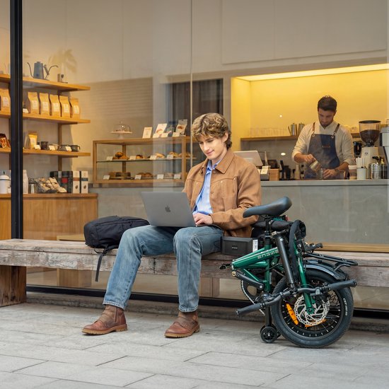 ENGWE ZIP Elektrische Vouwfiets – 16 Inch Opvouwbare E-Bike – 250W Motor – 25 km/u – Uitneembare 36V Batterij met Powerbank – Inclusief Fietstas – Ideaal voor Stad & Woon-Werk,Groen — afbeelding 4