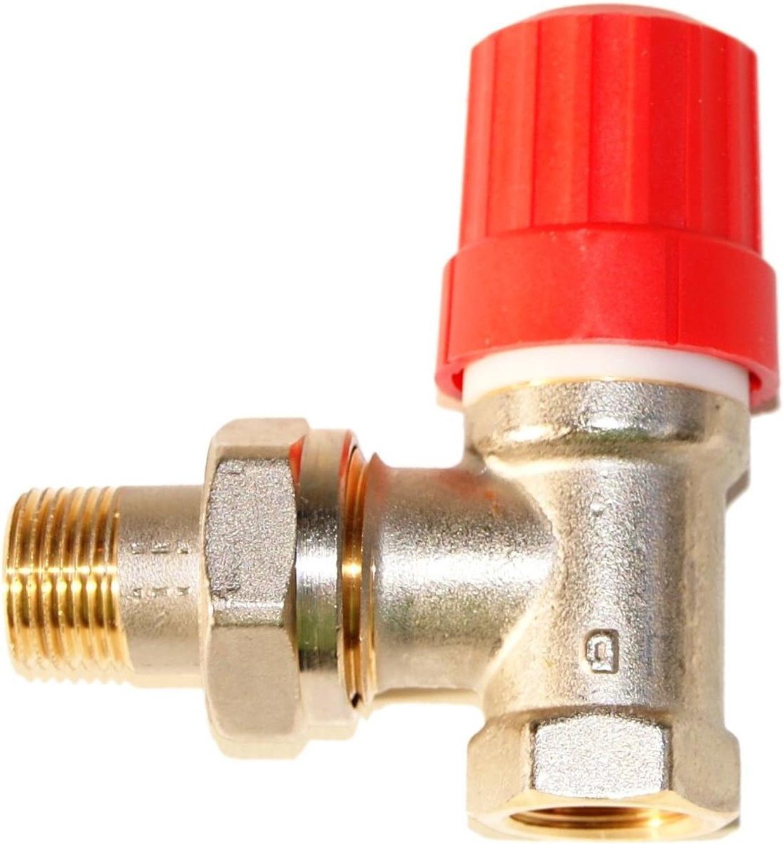 Ventielbehuizing Hoek - Verwarming Klep - Centrale Verwarming - O-ring Stopbus Vervangbaar - 3/8 inch - Mat Vernikkeld