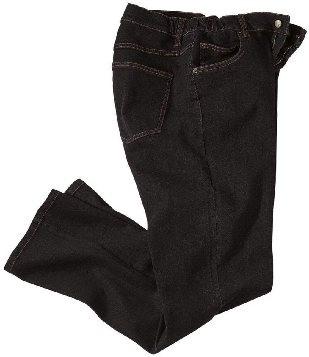 ATLAS FOR MEN - Zwarte regular Stretch jeans - Heren - Verkrijgbaar in grote maten - W48