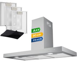 Heinrich’s HDU 7630 IX 90cm Afzuigkap RVS - inclusief set koolstoffilters – 330m3 - energieklasse A++