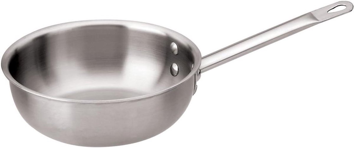 Kookpan - Steelpan - Professioneel Koken - Gemaakt in Italië - Diameter 16 cm - Metaal