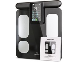 Sacoma Ultra Weegschaal Personenweegschaal Digitaal - USB Oplaadbaar - Slimme Weegschalen met 28x Lichaamsanalyse - Incl. App en Handvat Image