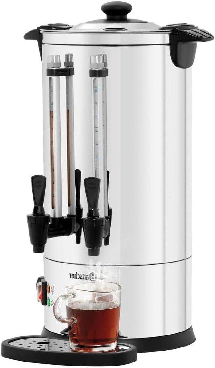Warmwaterdispenser - Thee dispenser - Water op temperatuur houden - Dubbelwandig - 8 Liter - Zilver