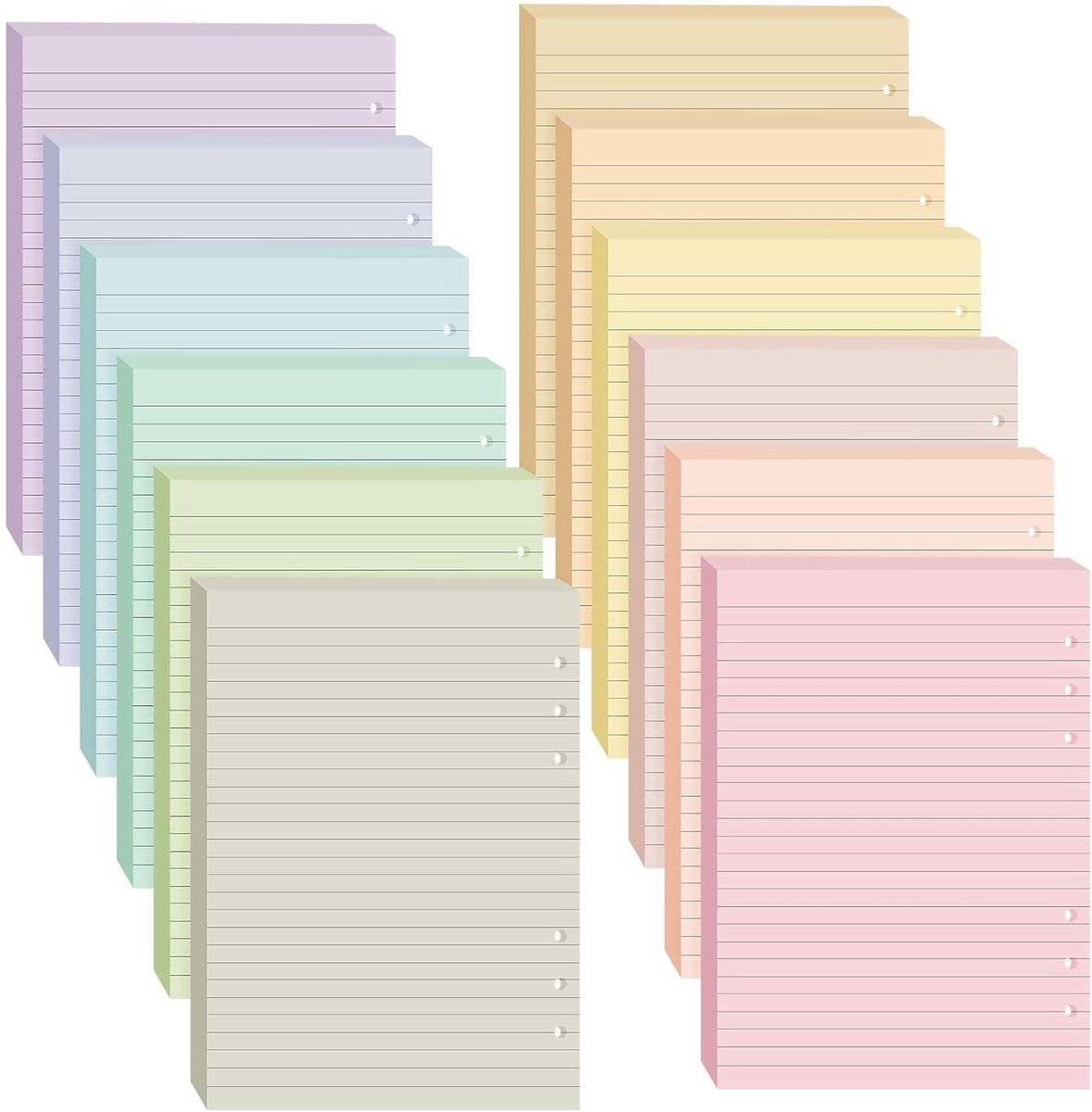Gevuld Navulpapier A5 - Los Blad Vullingen - Notities Maken - 6 Gaten Ontwerp - 20 x 15.8 cm