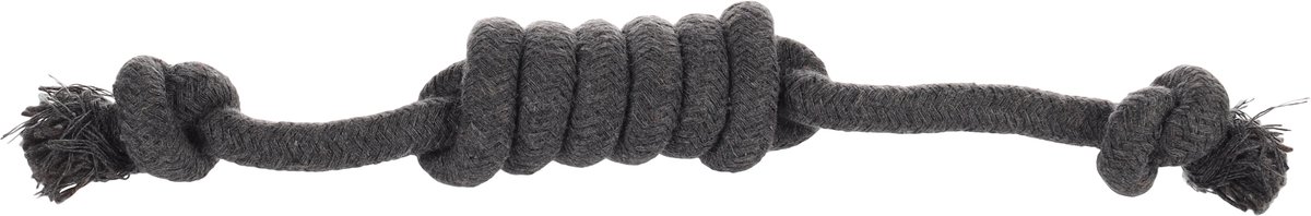 Flamingo Ringo Met 2 Knopen - Speelgoed Honden - Hs Katoen Ringo Trektuig 2 Knopen/ Twist Grijs 30cm/12mm - 1st - 135257 - 1st