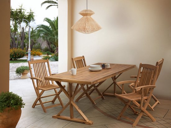 BELIANI CALABRITTO - Table de jardin - Marron - Bois d'acacia