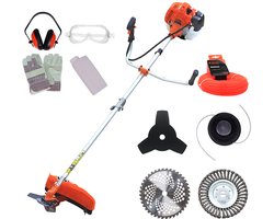 Kibani Kantenmaaier 4-in-1 – Bosmaaier Benzine - 52 cc / 1.9 pk 2-takt Motor – Incl. Onkruidborstel ,Maaidraad, Zaagblad 40-tands en Veiligheidsset