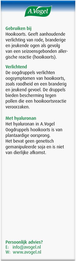 A.Vogel Pollinosan Hooikoorts Oogdruppels - Bij rode, branderige en jeukende ogen - 10 ml