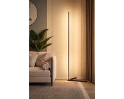 Moderne LED Vloerlamp RGB – App en afstandsbediening – Sfeerverlichting – Hoeklamp – Staanlamp – Led Verlichting Strip – Dimbaar – Voor Woonkamer – Zwart