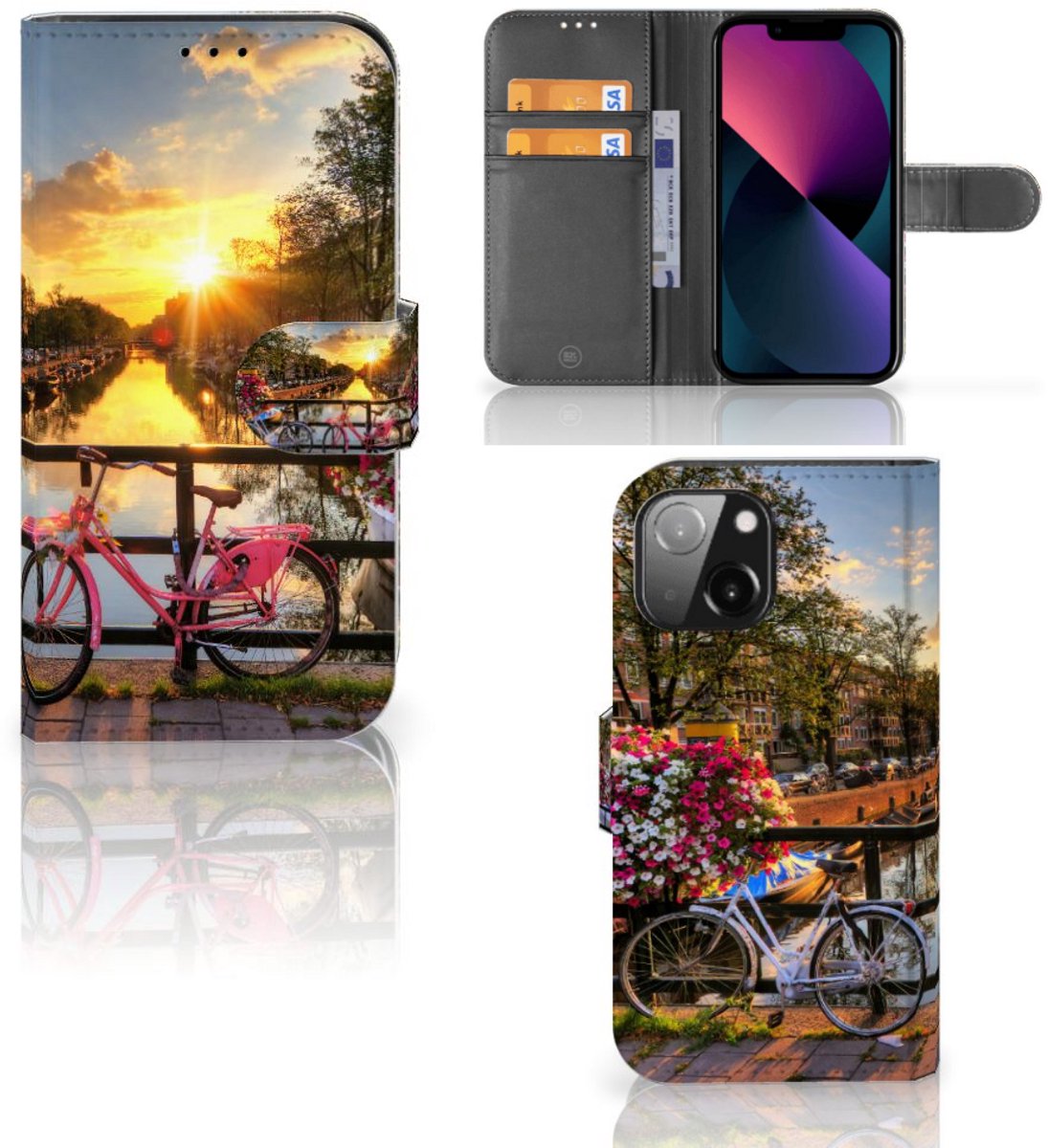 iPhone 13 Mini Flip Cover Amsterdamse Grachten
