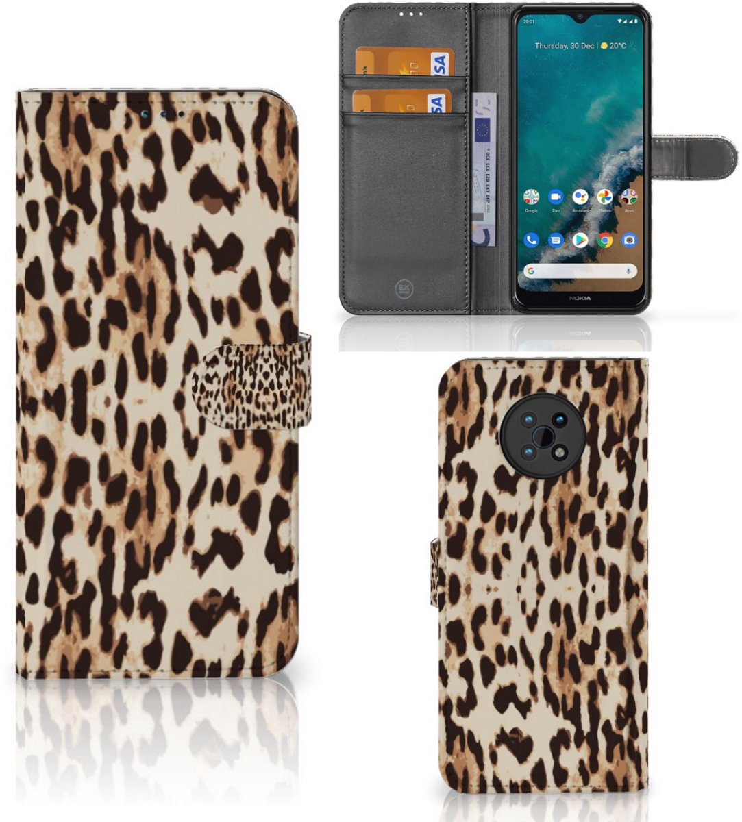 Nokia G50 Telefoonhoesje met Pasjes Leopard