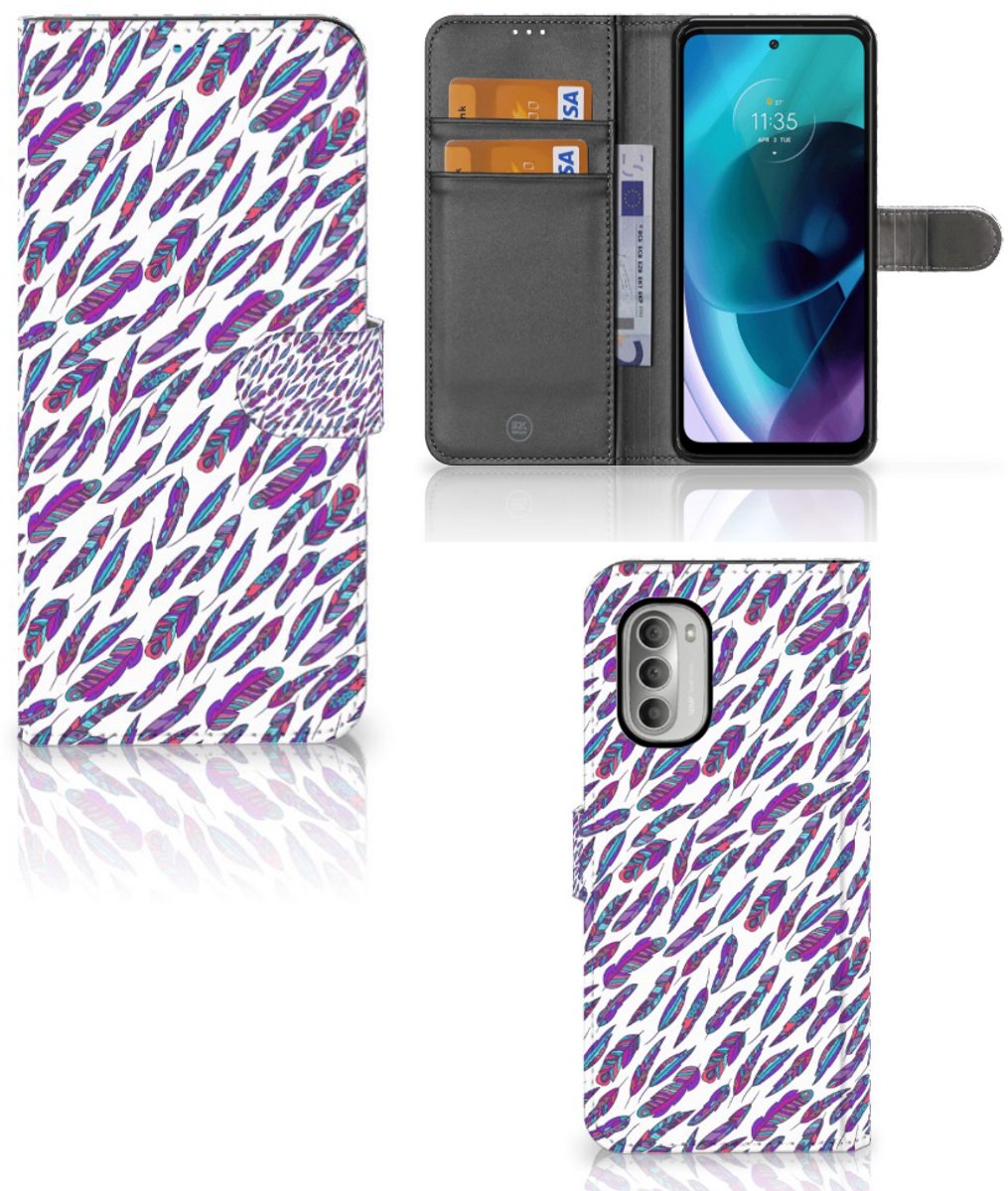 Motorola Moto G51 5G Telefoon Hoesje Feathers Color