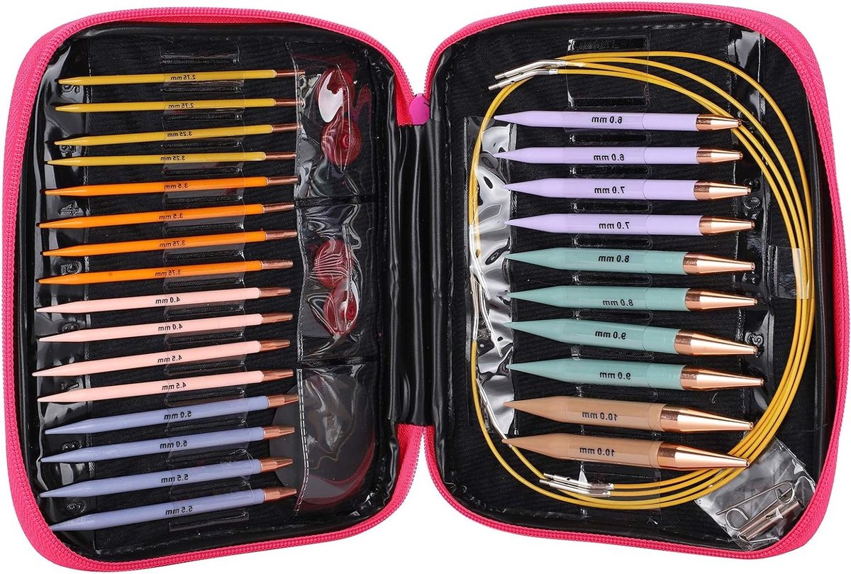 Interchangeable Breinaalden Set van 13 Paar, Ronde Naalden 2.75mm-10mm voor Breien en Haken